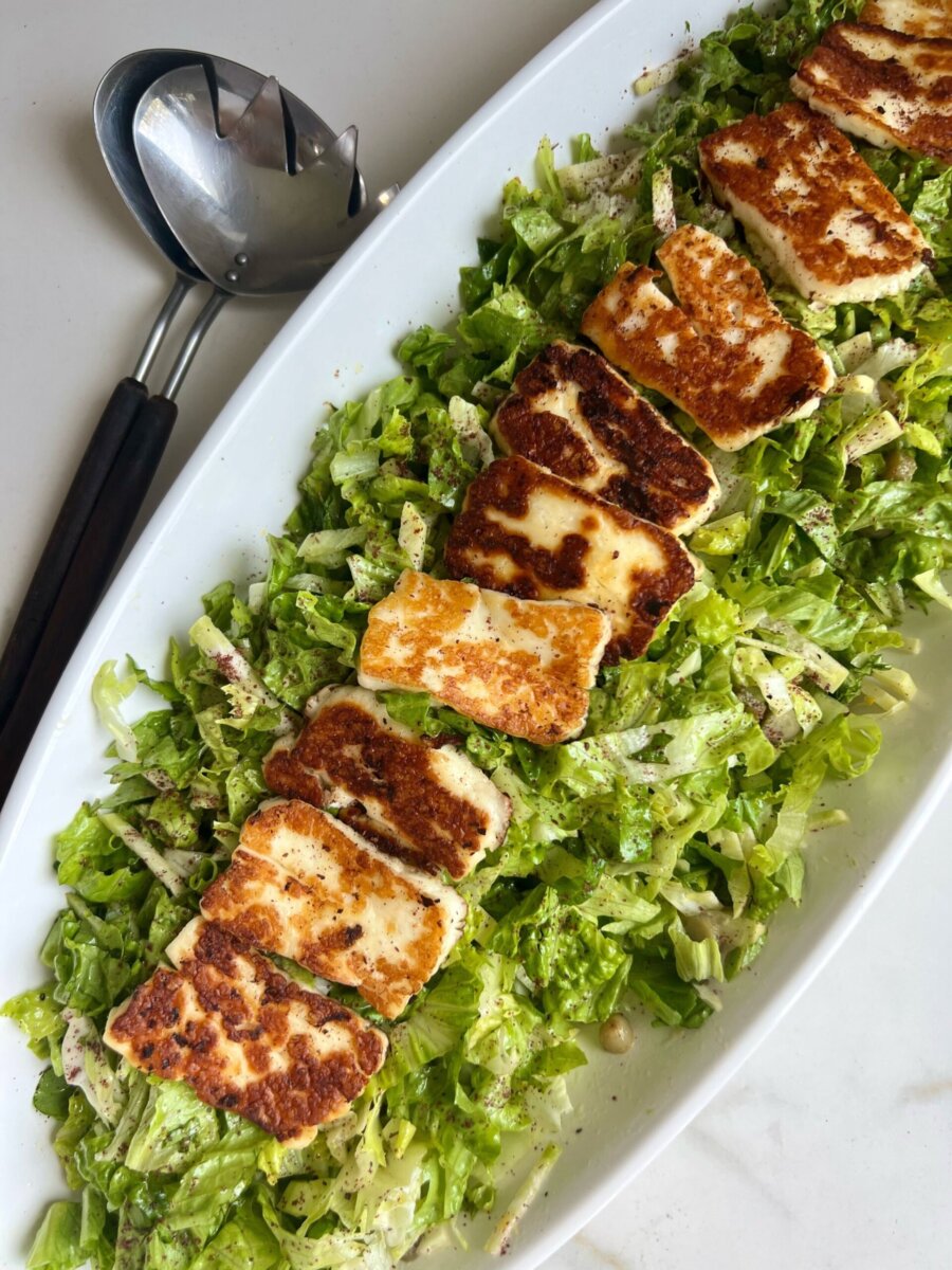 Grilled Halloumi Salad with Sumac Dressing with Pamela Salzman - Sadaf.com