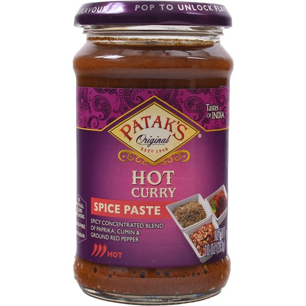 Patak's Curry Spice Paste | Hot - 10 oz. - soofercoinc