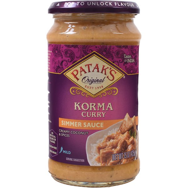 Patak's Korma Curry Simmer Sauce | Mild - 15 oz. - soofercoinc