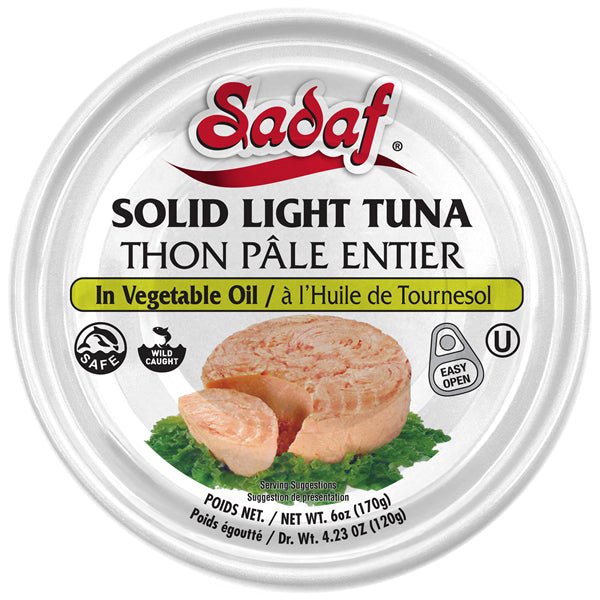 Sadaf Solid Light Tuna in Vegetable Oil - 6 oz. - Sadaf.com