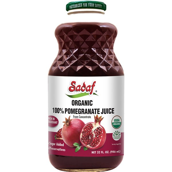 Sadaf Organic 100% Pomegranate Juice 33.8 oz - Sadaf.com