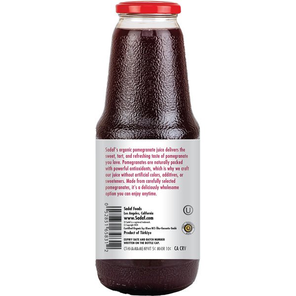 Sadaf Organic 100% Pomegranate Juice 33.8 oz - Sadaf.com