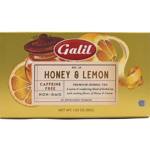 Galil Honey & Lemon Herbal Tea | 20 Enveloped Tea Bags - soofercoinc