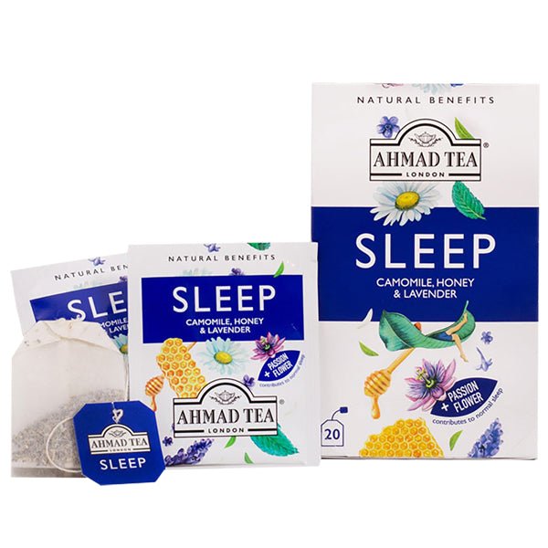 Ahmad Sleep Herbal Tea - Camomile, Honey & Lavender | 20 Foil Tea Bags - soofercoinc