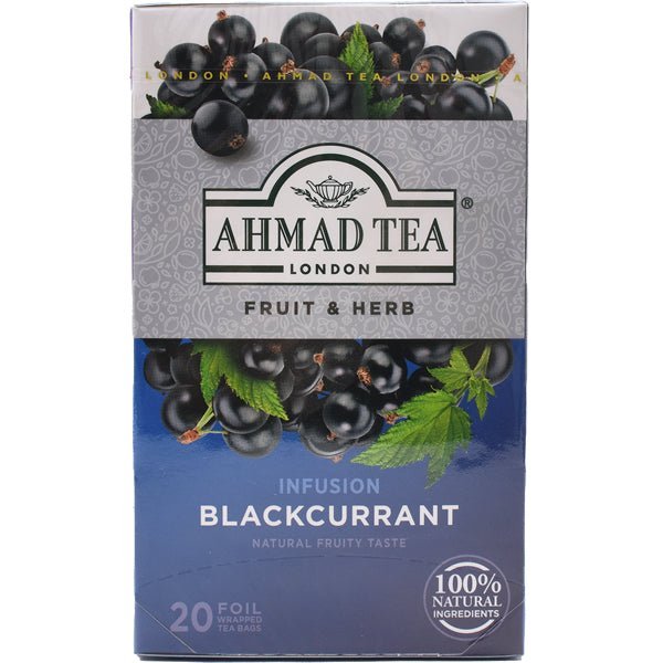 Ahmad Blackcurrant Herbal Infusion Tea | 20 Foil Tea Bags - 1.4 oz. - soofercoinc