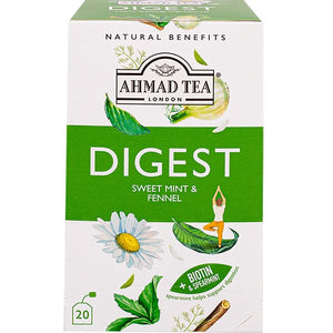 Ahmad Digest - Sweet Mint & Fennel + Biotin & Spearmint | 20 Foil Tea Bags - Sadaf.comAhmad43 - 8003