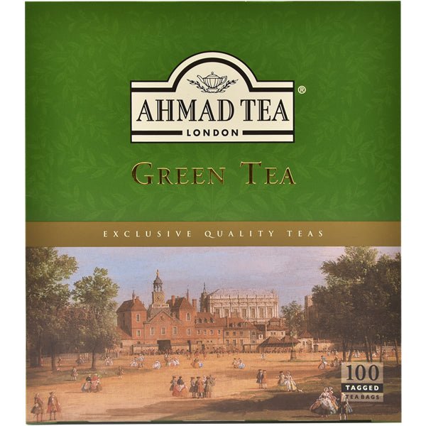 Ahmad Green Tea | 100 Tagged Tea Bags - soofercoinc