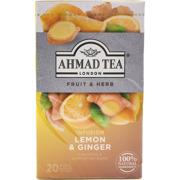 Ahmad Lemon & Ginger Herbal Infusion Tea | 20 Tea Bags - soofercoinc