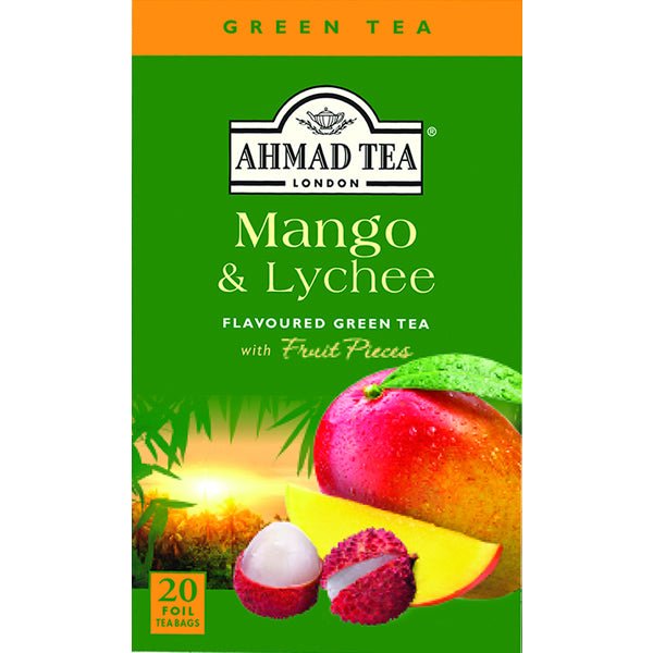 Ahmad Mango & Lychee Green Tea | 20 Foil Tea Bags - soofercoinc