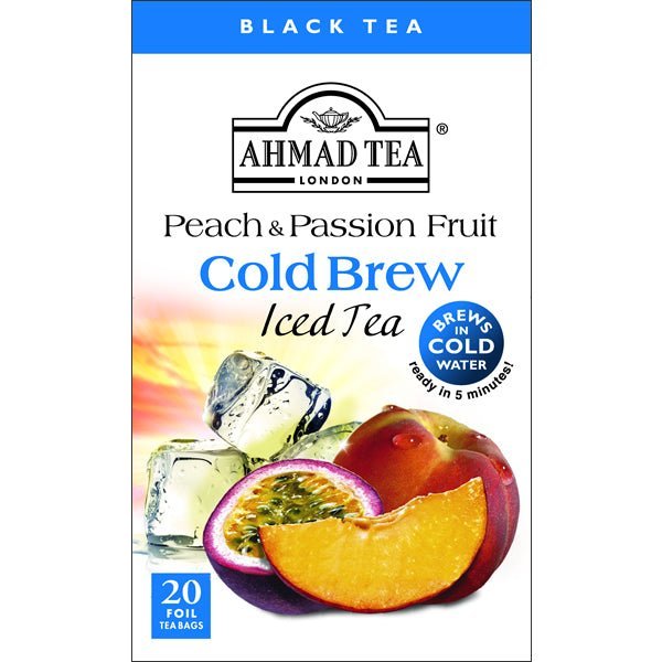 Ahmad Cold Brew Peach Passion Fruit Black Tea | 20 Foil Tea Bags - soofercoinc