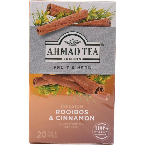 Ahmad Rooibos & Cinnamon Herbal Tea | 20 Tea Bags - 1.4 oz. - soofercoinc