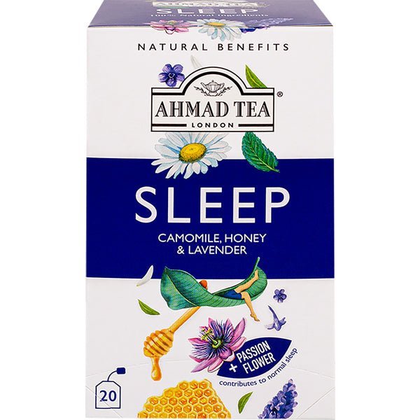 Ahmad Sleep Herbal Tea - Camomile, Honey & Lavender | 20 Foil Tea Bags - soofercoinc