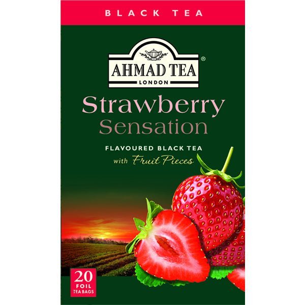 Ahmad Strawberry Sensation Black Tea | 20 Tea Bags - 1.4 oz. - soofercoinc