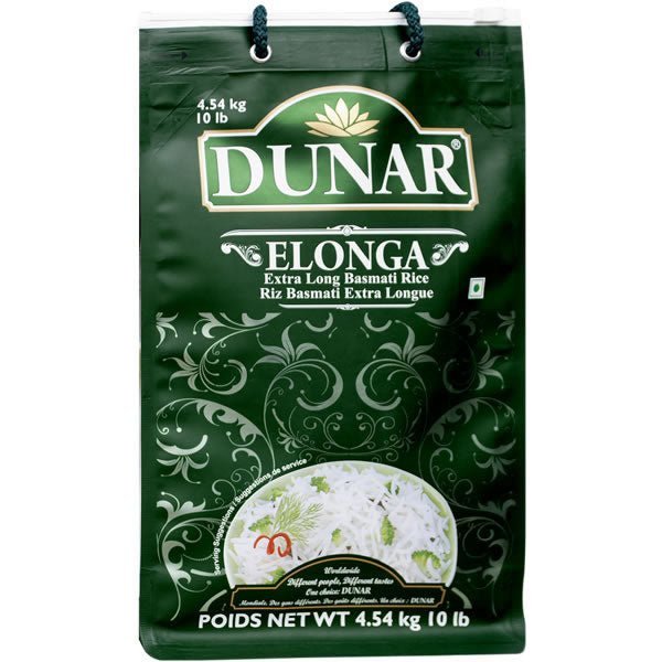 Dunar Elonga Basmati Rice | Extra Long - 10 lb - soofercoinc