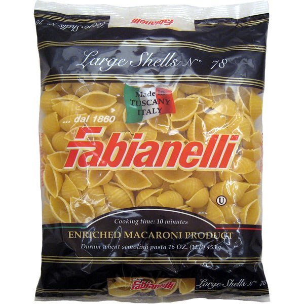 Fabianelli Large Shells Pasta (Conchiglioni) - 16 oz - soofercoinc