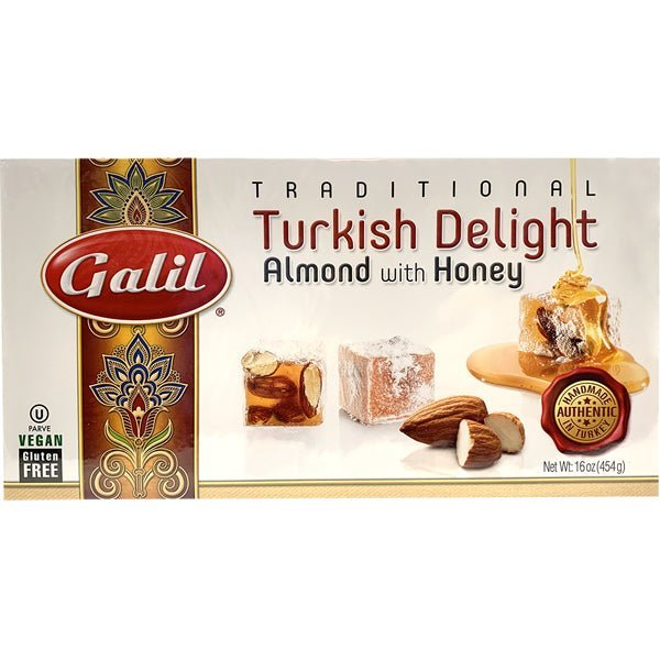 Galil Lokum Traditional Turkish Delight | Almond with Honey - 16 oz - soofercoinc