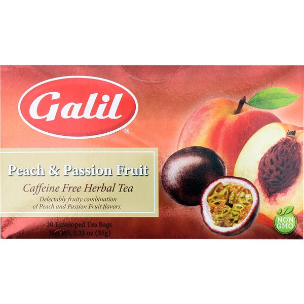 Galil Peach & Passion Fruit | 20 Enveloped Tea Bags - soofercoinc