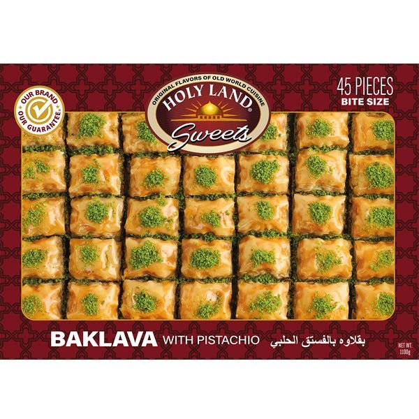 Holy Land Baklava With Pistachio | 40 Bite Size Pieces - 1100g - soofercoinc