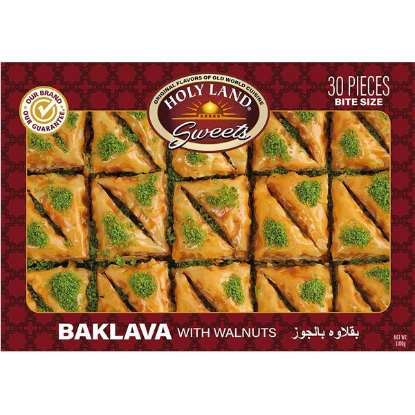 Holy Land Baklava With Walnuts | 30 Pieces Bite Size - 1100g - soofercoinc