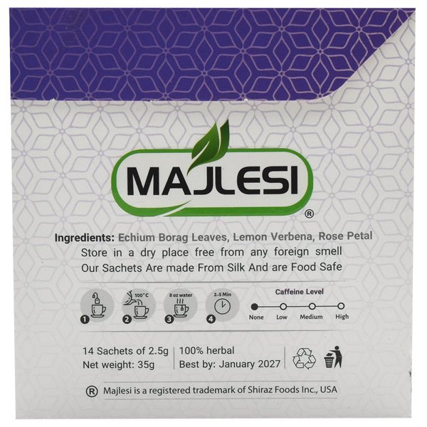 Majlesi Echium Herbal Tea | Gol Gavzaban Tea | 14 Pyramid Sachets - Sadaf.com