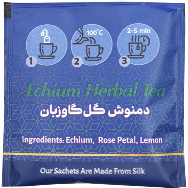 Majlesi Echium Herbal Tea | Gol Gavzaban Tea | 14 Pyramid Sachets - Sadaf.com