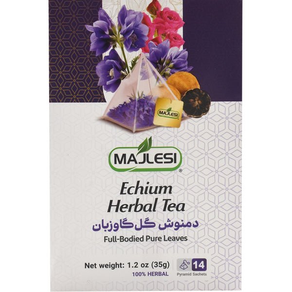 Majlesi Echium Herbal Tea | Gol Gavzaban Tea | 14 Pyramid Sachets - Sadaf.com