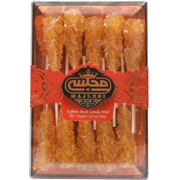 Majlesi Saffron Rock Candy Stick - 6.7 oz - Sadaf.com