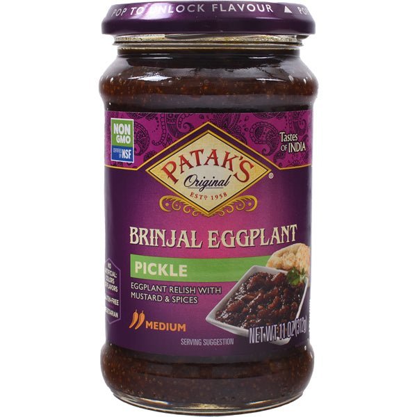 Patak's Brinjal Pickled Eggplant | Medium - 11 oz. - soofercoinc