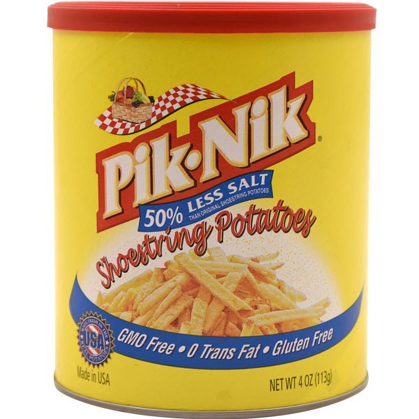 Pik - Nik Shoestring Potatoes | 50% less salt - 4 oz. - soofercoinc