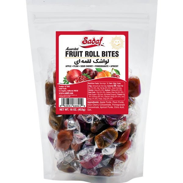 Sadaf Assorted Fruit Roll Bites - 16 oz - soofercoinc