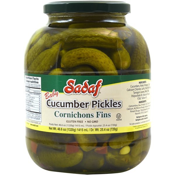 Sadaf Baby Cornichons Fins | Pickles - 46.6 oz. - soofercoinc