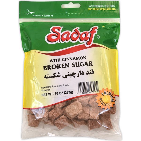 Sadaf Broken Sugar Cubes | with Cinnamon - 10 oz. - soofercoinc