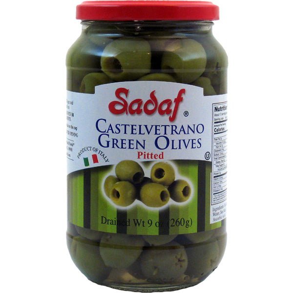 Sadaf Castelvetrano Green Olives | Pitted - 9 oz. - soofercoinc