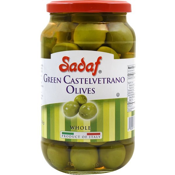 Sadaf Green Castelvetrano Olives | Unpitted - 12 oz - soofercoinc