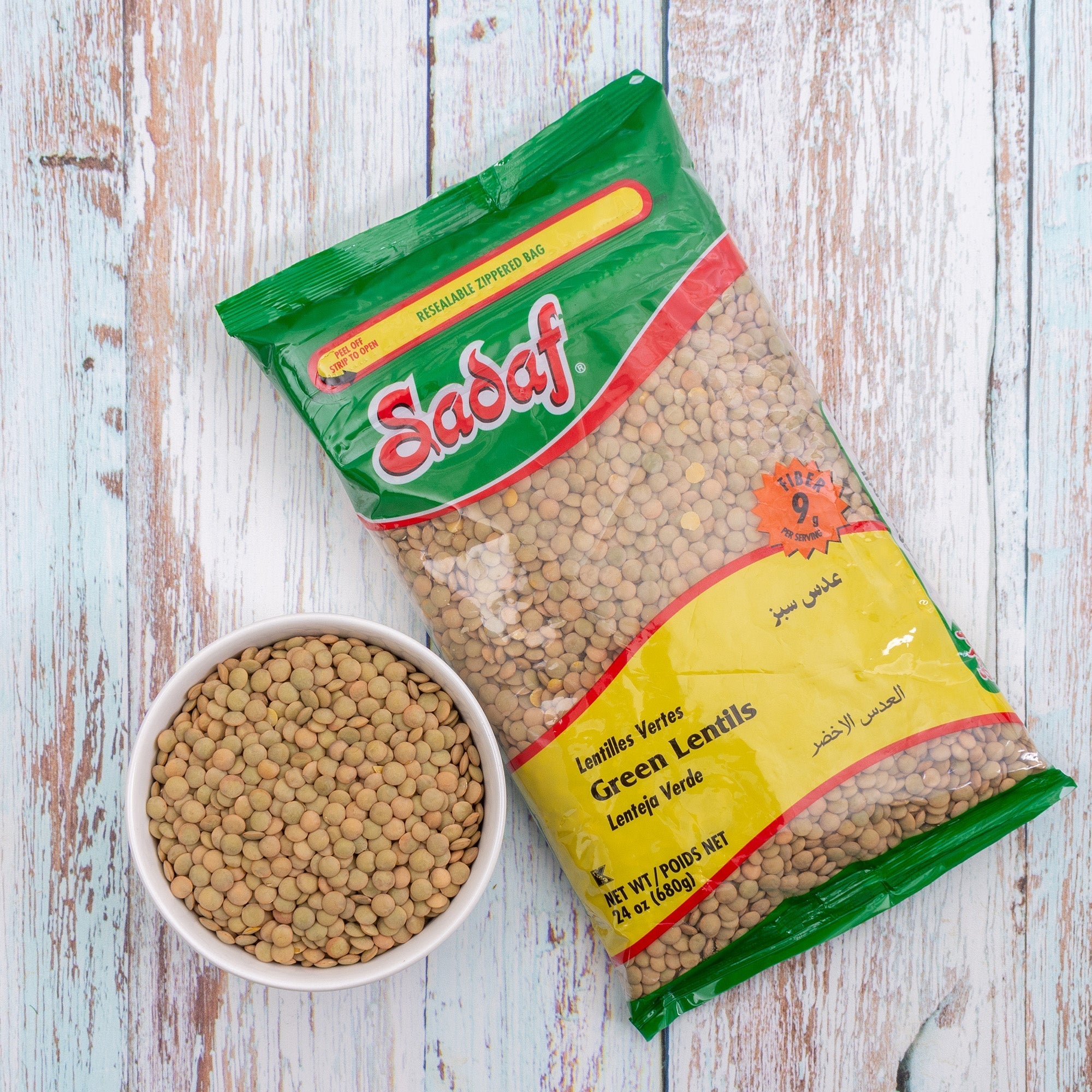 Sadaf Green Lentils | Dried - 24 oz. - soofercoinc