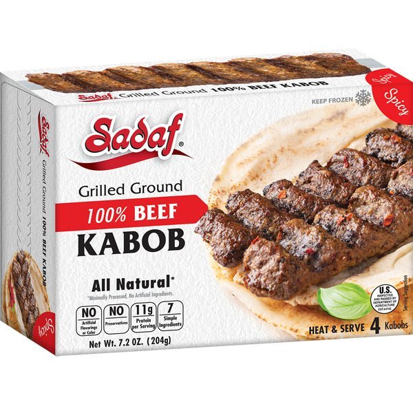 Sadaf Grilled Ground Beef Kabob (Spicy) | Frozen - 7.2 oz. - soofercoinc