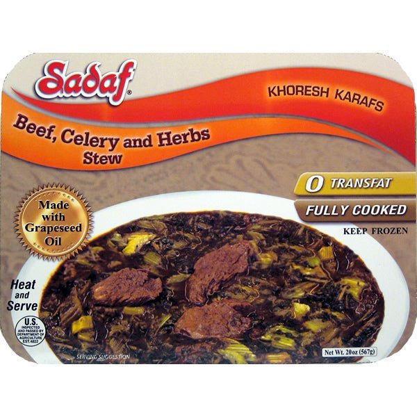 Sadaf Khoresh Karafs | Beef, Celery, & Herb Stew | Frozen - 20 oz. - soofercoinc