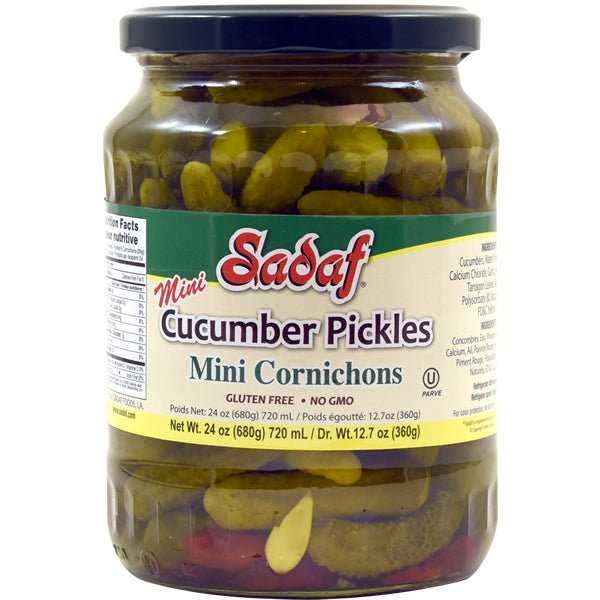 Sadaf Mini Cornichons | Pickles - 24 oz. - soofercoinc