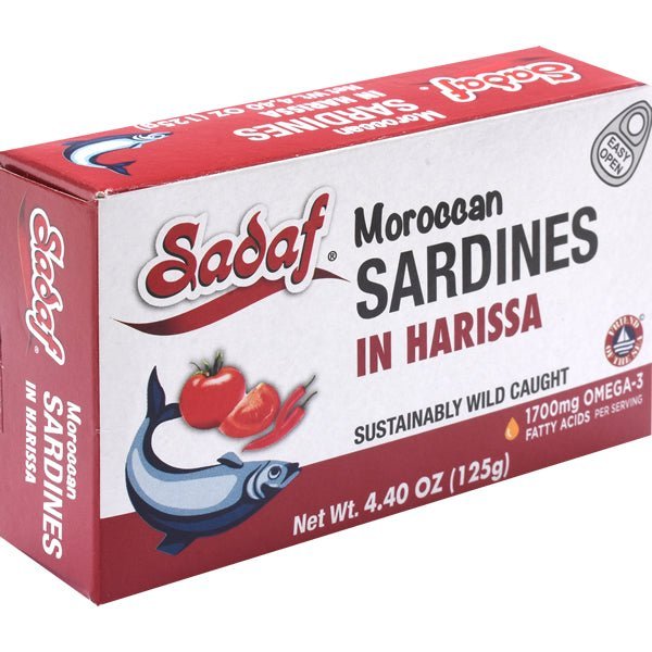 Sadaf Premium Moroccan Sardines | Harissa - 125g - soofercoinc