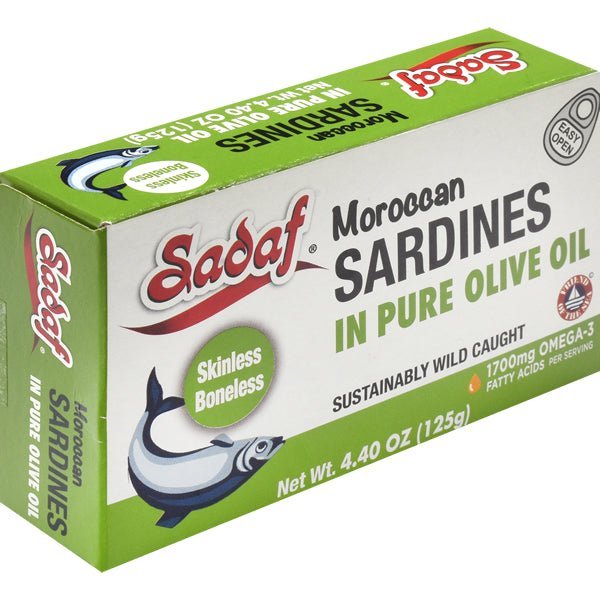 Sadaf Premium Moroccan Sardines | Skinless Boneless in Olive Oil - 125g - soofercoinc