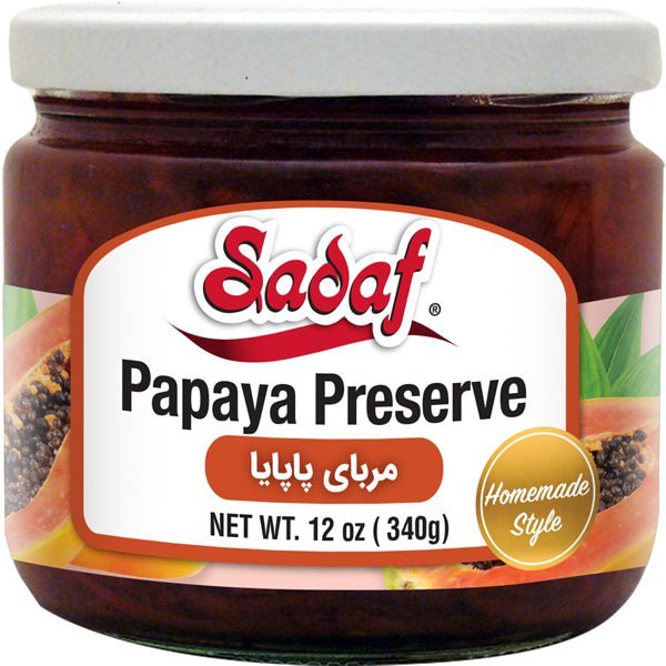 Sadaf Papaya Preserve | Homemade Style - 12 oz - soofercoinc