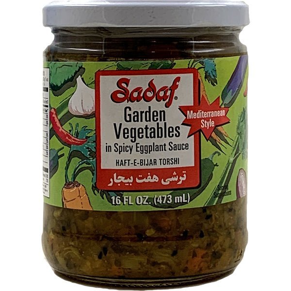 Sadaf Pickled Garden Vegetables with Eggplant | Haft - e - Bijar Torshi - 16 fl. oz. - soofercoinc