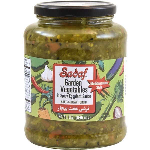 Sadaf Pickled Garden Vegetables with Eggplant | Haft - e - Bijar Torshi - 32 oz. - soofercoinc