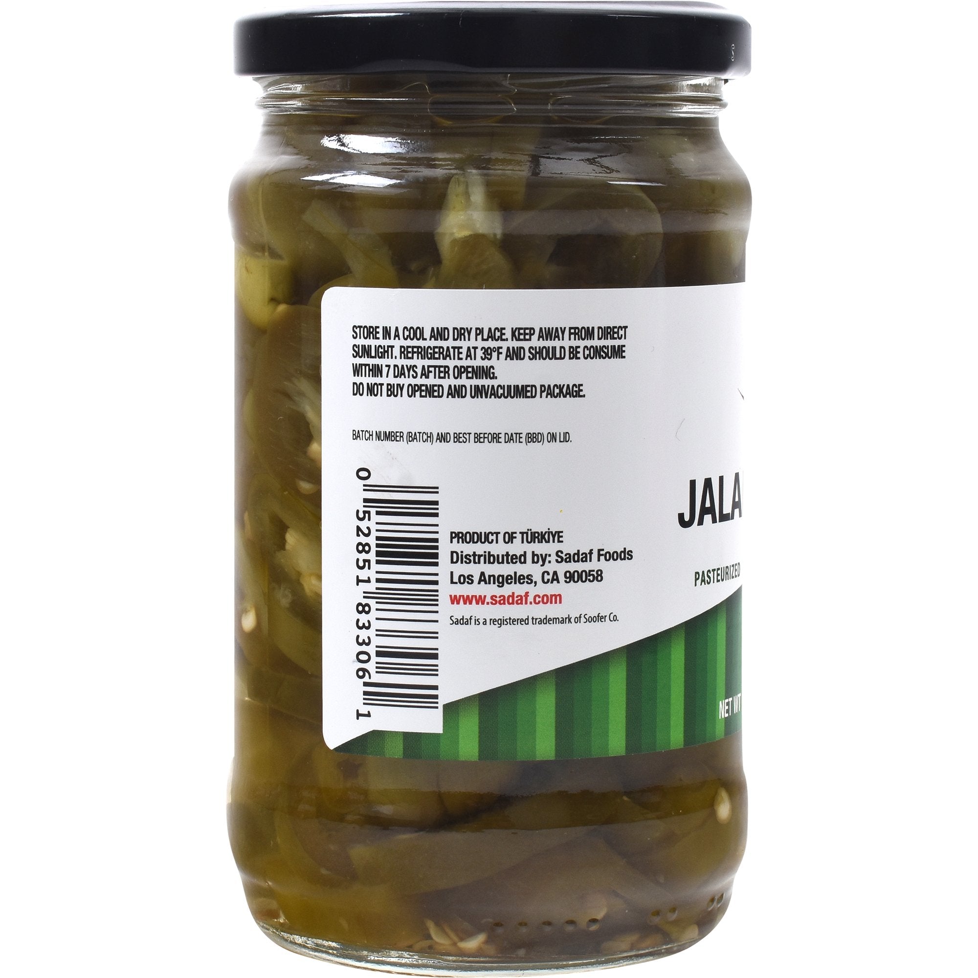 Sadaf Pickled Jalapeno Peppers | Sliced - 10.5 oz - soofercoinc