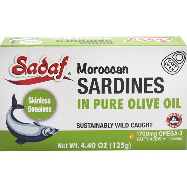 Sadaf Premium Moroccan Sardines | Skinless Boneless in Olive Oil - 125g - soofercoinc