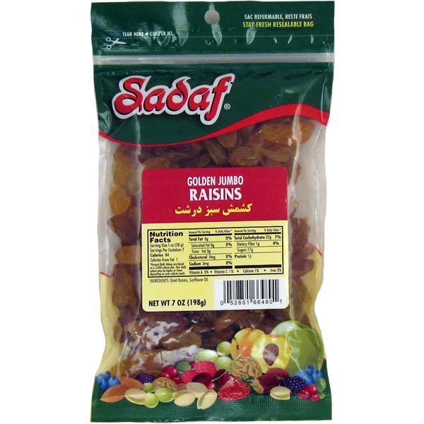 Sadaf Raisins | Golden Jumbo - 7 oz. - soofercoinc