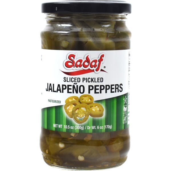 Sadaf Pickled Jalapeno Peppers | Sliced - 10.5 oz - soofercoinc