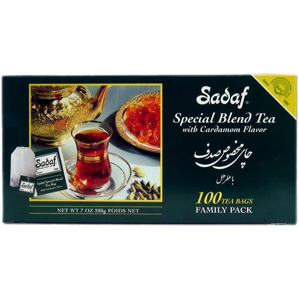 Sadaf Special Blend Tea with Cardamom | Paper Tea Bags | Family Pack - 100 Count - soofercoinc