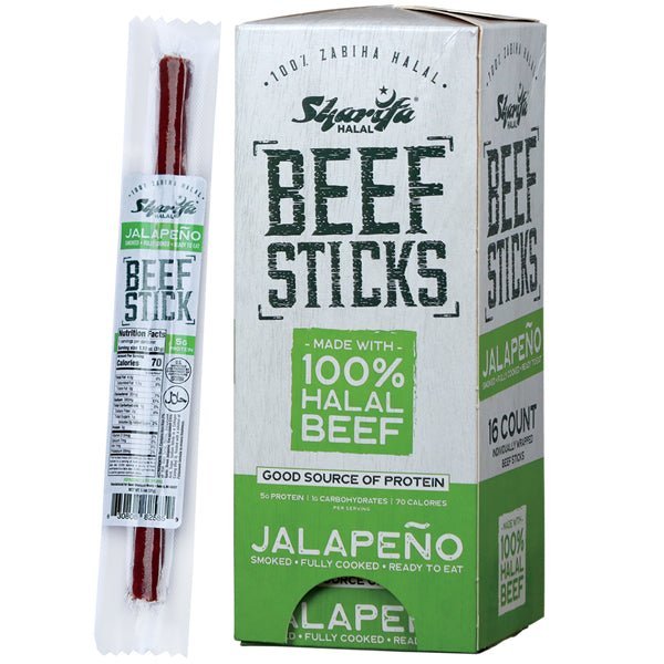 Sharifa Halal Beef Sticks | Jalapeno - 1.10 oz - soofercoinc